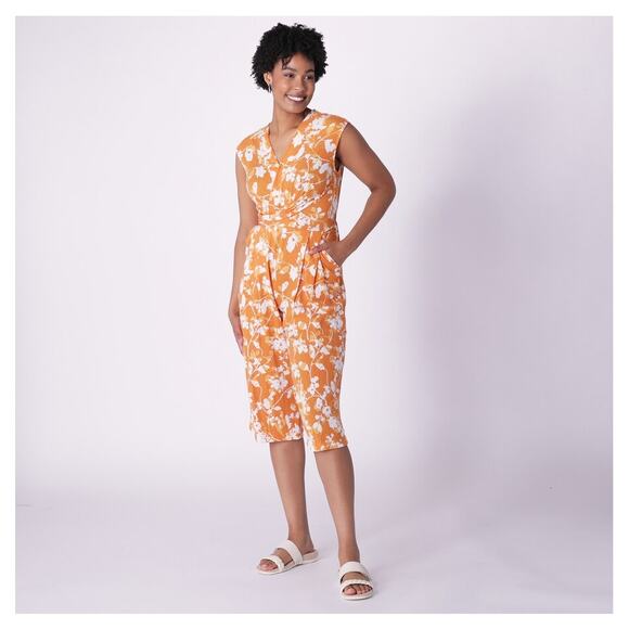 New Everyday Jones Crinkle Cotton Blend Summer Floral Jumpsuit – 2XL - Picture 1 of 8